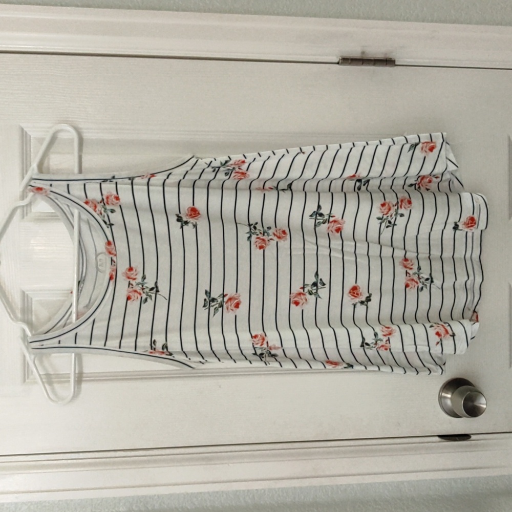 24/7 Striped Floral Tank